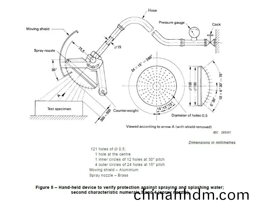 IEC 60529 IPX3/4 handheld brass water spray/splashing nozzles3